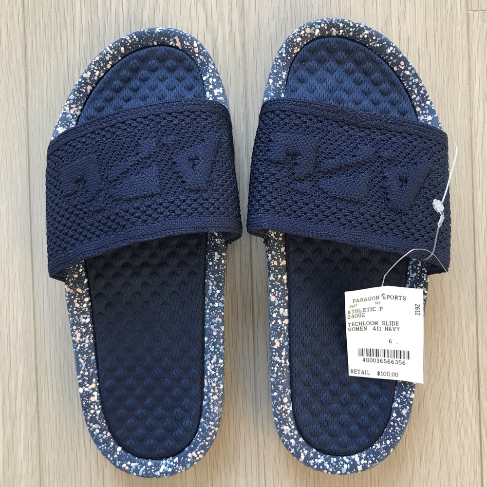 APL navy blue super comfortable yoga slides, NWT.
